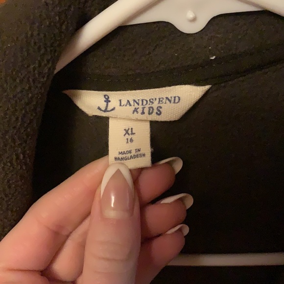 Pink and brown girls Lands’ End Winter Parka - Picture 3 of 10